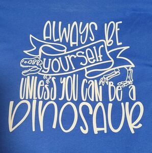 Gildan Blue Short Sleeve Tee with Custom Graphic Design Youth Medium